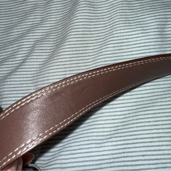 Coach Pleated Brown Leather Shoulder Buckle Bag - Picture 13 of 15